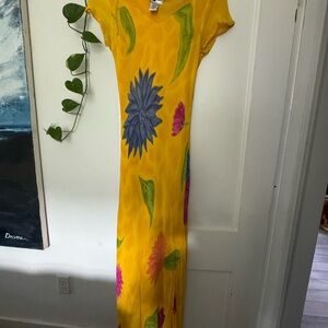 Floral Yellow Maxi Dress